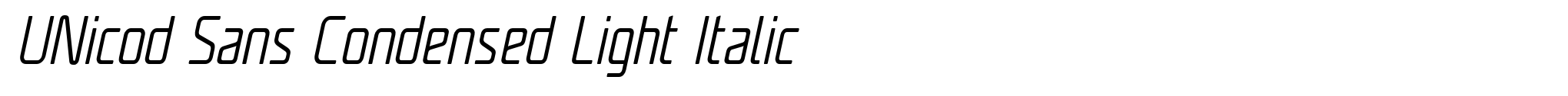 UNicod Sans Condensed Light Italic image